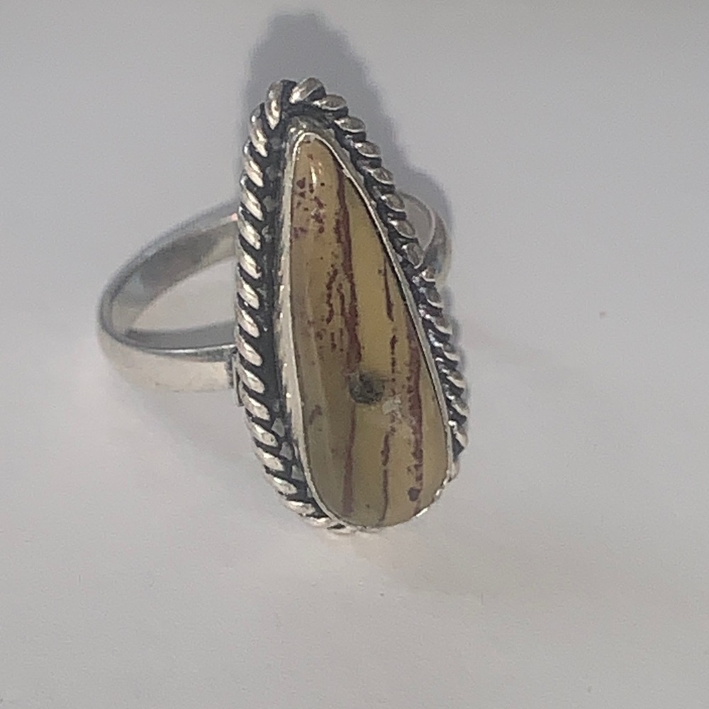 Artisan Sterling Silver Picture Jasper Ring size 8 NWOT